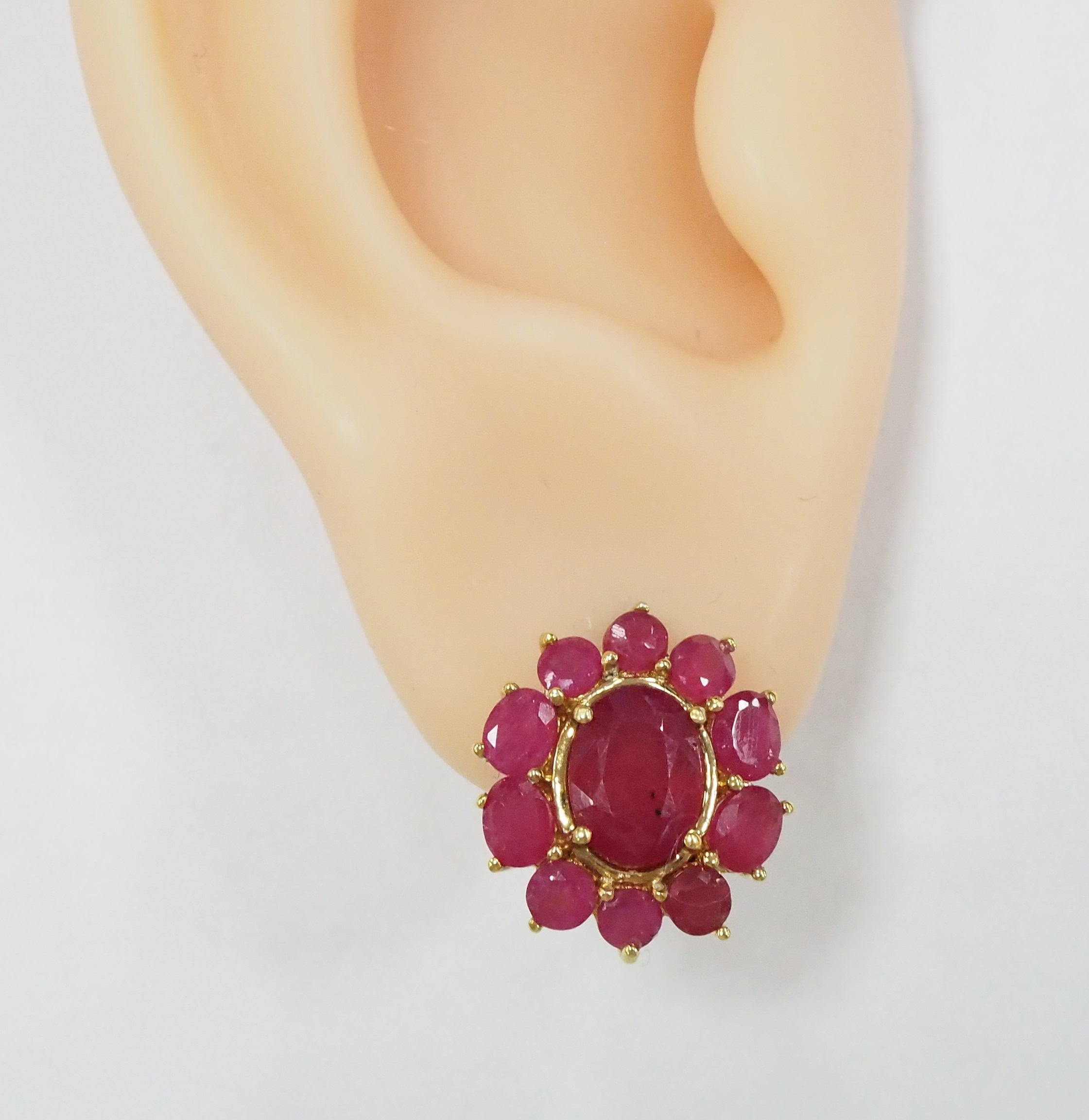 Серебряные серьги 925 пробы; вставки 22 Рубин F/2 6,52 ct;